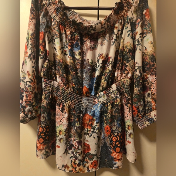 Nicole Miller Vibrant Floral Print Blouse - Picture 2 of 5